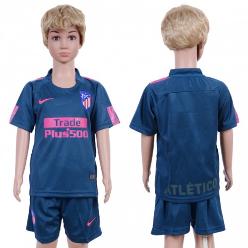 Atletico Madrid Blank Sec Away Kid Soccer Club Jersey - Click Image to Close